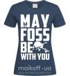 Женская футболка May the foss be with you Темно-синий фото