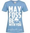 Женская футболка May the foss be with you Голубой фото