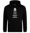 Женская толстовка (худи) Keep calm and search for the droids Черный фото