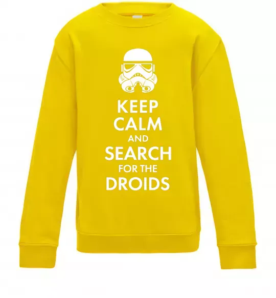 Детский Свитшот Keep calm and search for the droids Солнечно желтый фото