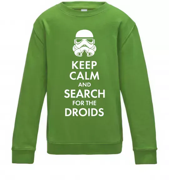 Детский Свитшот Keep calm and search for the droids Лаймовый фото