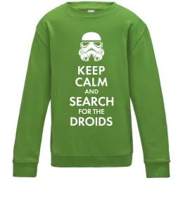 Детский Свитшот Keep calm and search for the droids Лаймовый фото