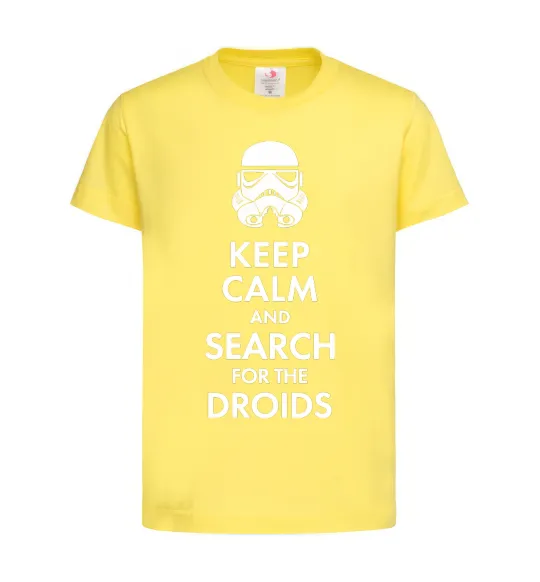 Дитяча футболка Keep calm and search for the droids Лимонний фото