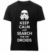 Мужская премиум футболка Keep calm and search for the droids Черный фото