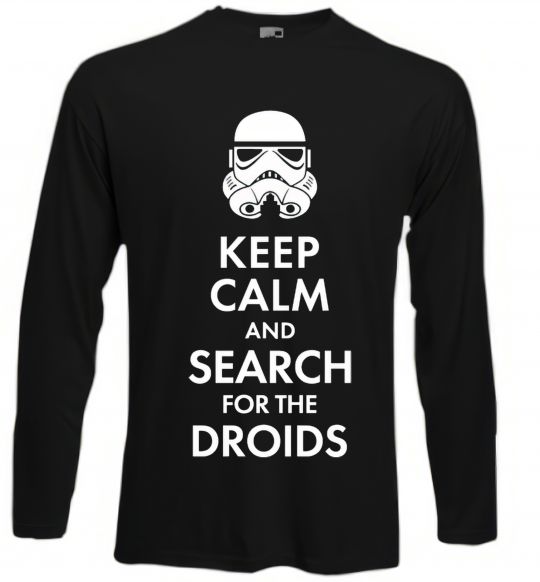 Лонгслів Keep calm and search for the droids Чорний фото