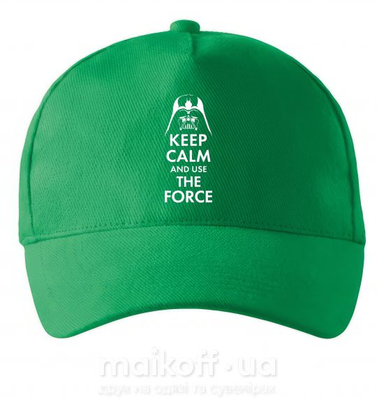 Кепка Keep calm and use the force Зеленый фото