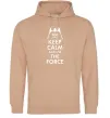Женская толстовка (худи) Keep calm and use the force Песочный фото