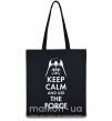 Эко-сумка Keep calm and use the force Черный фото