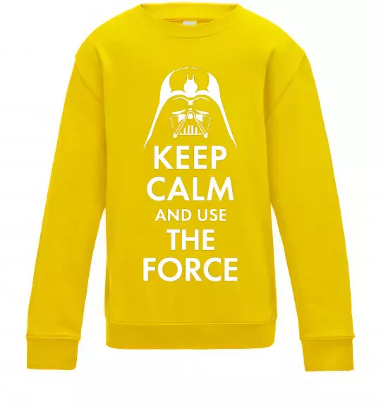 Детский Свитшот Keep calm and use the force Солнечно желтый фото