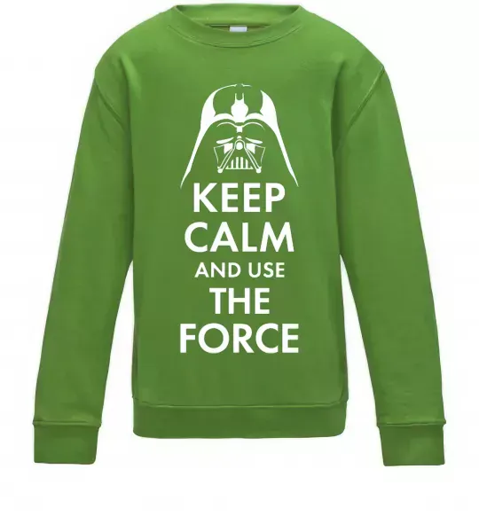 Детский Свитшот Keep calm and use the force Лаймовый фото