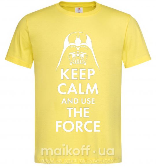 Чоловіча футболка Keep calm and use the force Лимонний фото