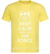 Мужская футболка Keep calm and use the force Лимонный фото