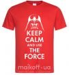 Чоловіча футболка Keep calm and use the force Червоний фото