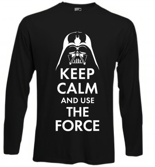 Реглан Keep calm and use the force Чорний фото