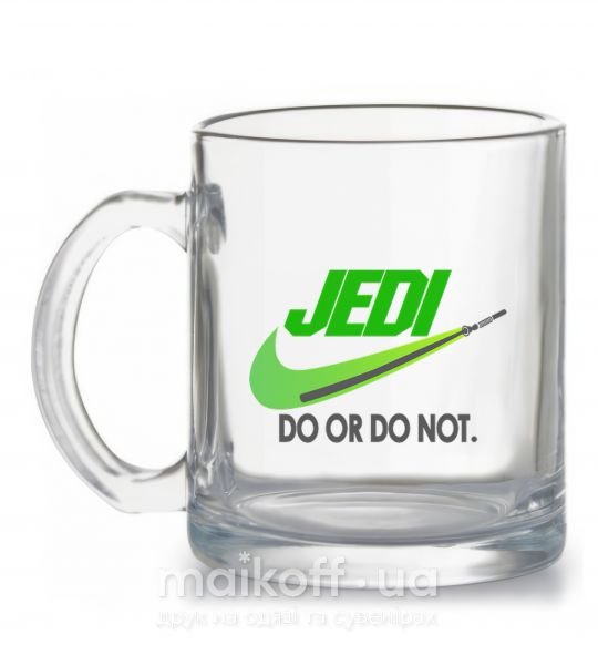 Чашка скляна Jedi do or do not Прозорий фото