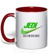 Чашка з кольоровою ручкою Jedi do or do not Червоний фото