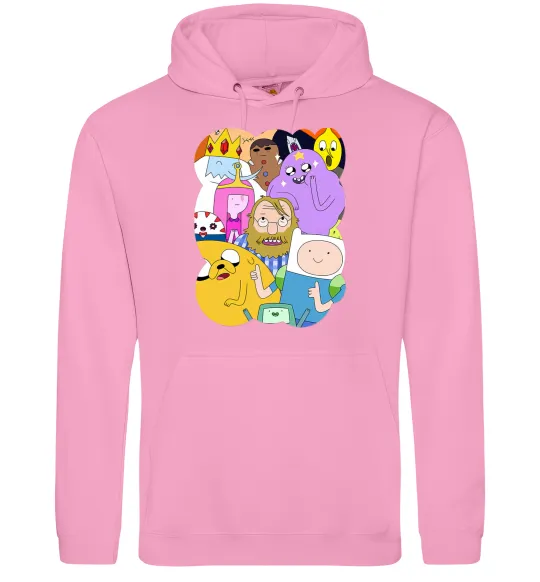 Чоловіча толстовка (худі) Adventure time heroes Рожевий фото