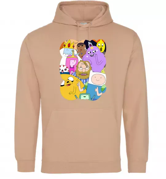 Чоловіча толстовка (худі) Adventure time heroes Пісочний фото