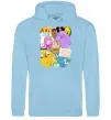 Чоловіча толстовка (худі) Adventure time heroes Блакитний фото