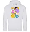 Женская толстовка (худи) Adventure time heroes Серый меланж Женская толстовка (худи) Adventure time heroes Серый меланж фото
