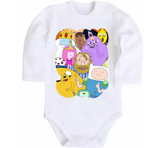 Детский боди Adventure time heroes Белый фото