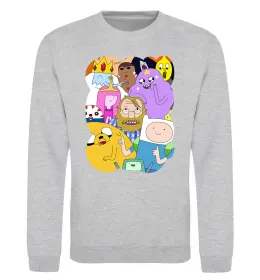 Свитшот Adventure time heroes Серый меланж фото