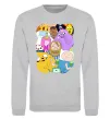 Світшот Adventure time heroes Сірий меланж фото