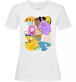 Женская футболка Adventure time heroes Белый фото