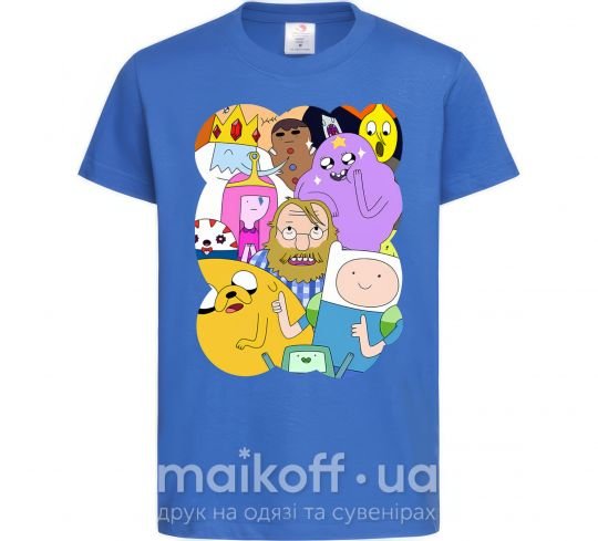 Детская футболка Adventure time heroes Ярко-синий фото