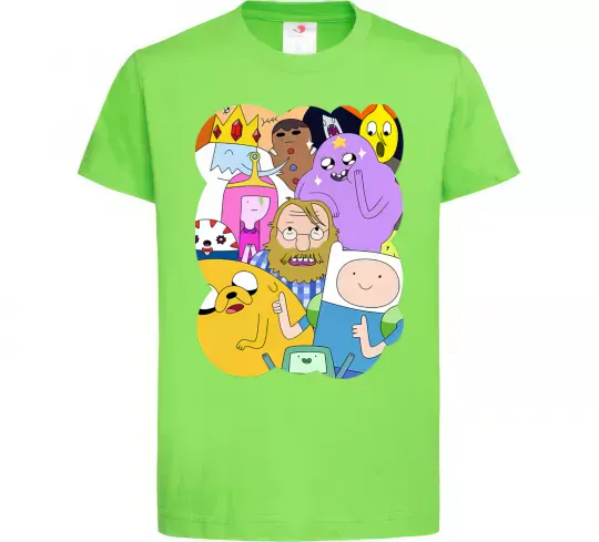 Дитяча футболка Adventure time heroes Лаймовий фото
