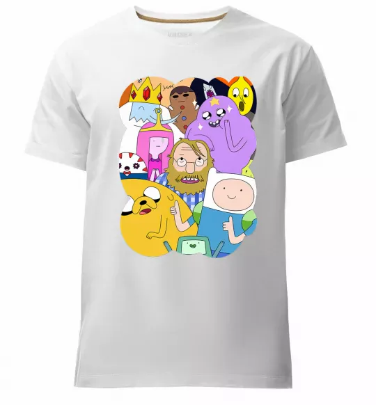 Чоловіча преміум футболка Adventure time heroes Білий фото
