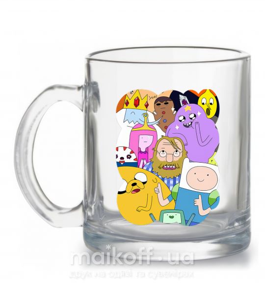 Чашка скляна Adventure time heroes Прозорий фото
