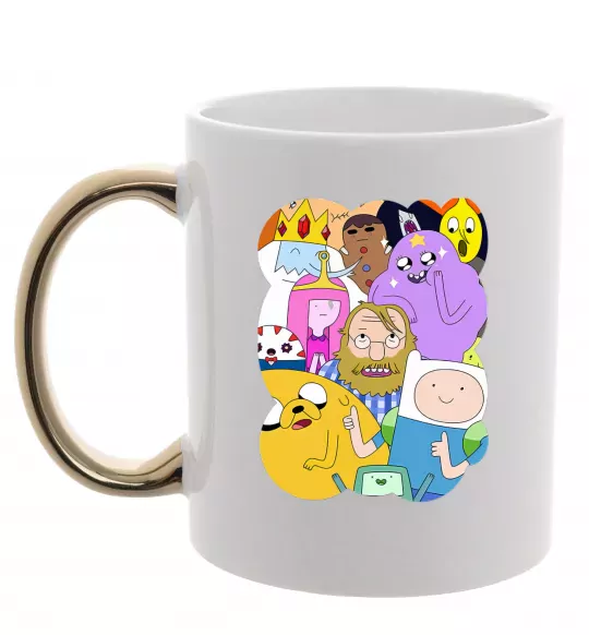 Чашка с цветной ручкой Adventure time heroes Золото фото