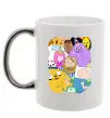 Чашка с цветной ручкой Adventure time heroes Серебро фото