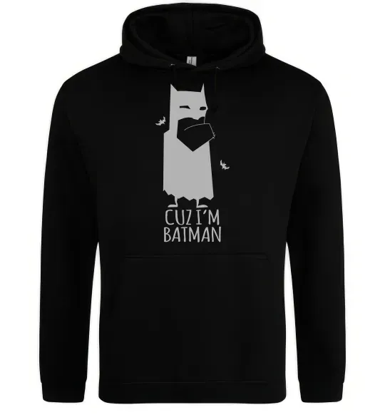 Жіноча толстовка (худі) Cuz i'm batman Чорний фото