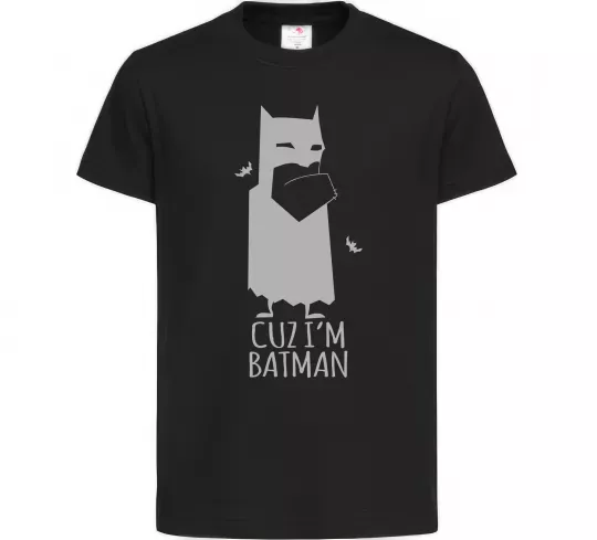 Детская футболка Cuz i'm batman Черный фото