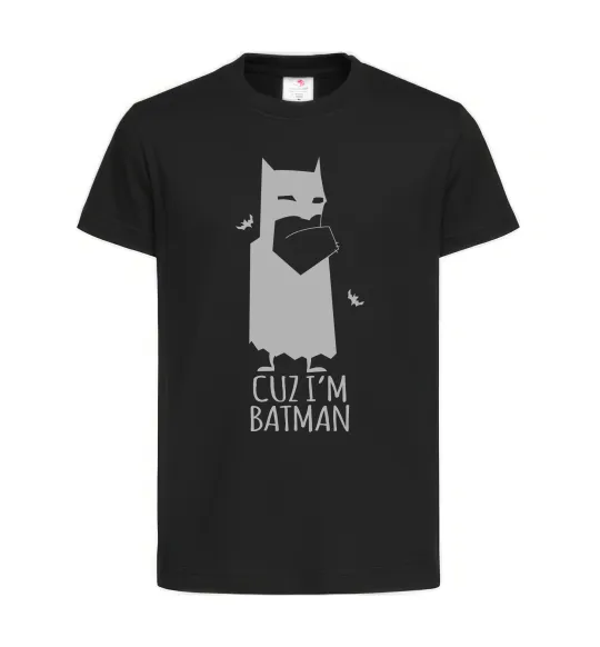 Детская футболка Cuz i'm batman Черный фото