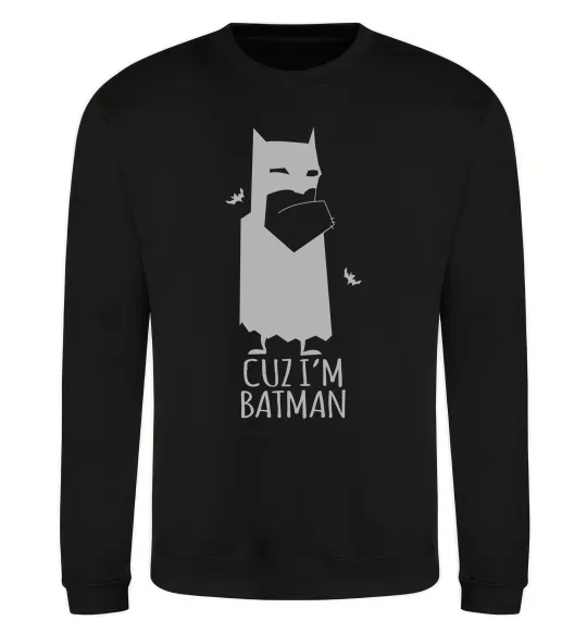 Світшот Cuz i'm batman Чорний фото