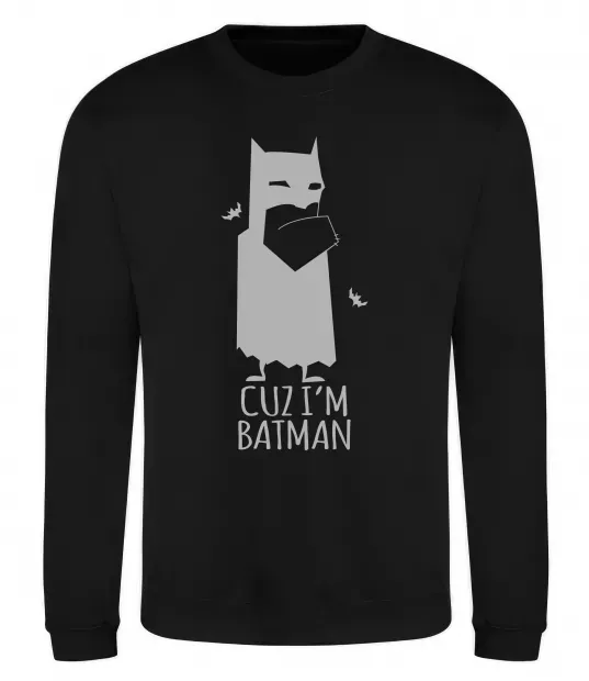 Свитшот Cuz i'm batman Черный фото