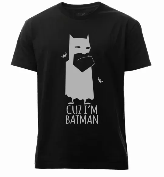 Мужская премиум футболка Cuz i'm batman Черный фото