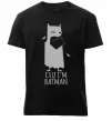 Мужская премиум футболка Cuz i'm batman Черный фото