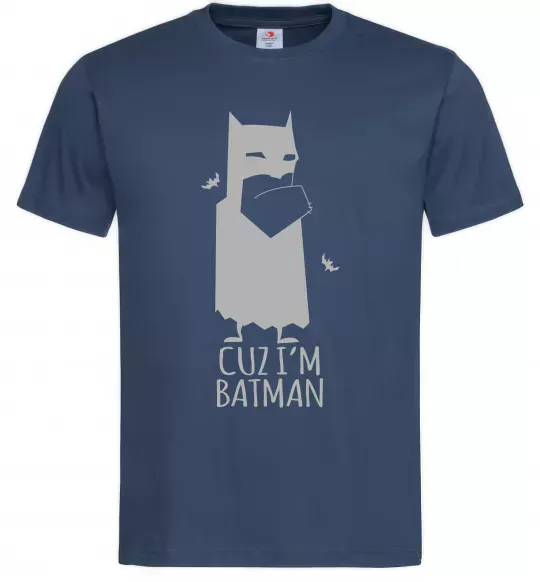 Мужская футболка Cuz i'm batman Темно-синий фото