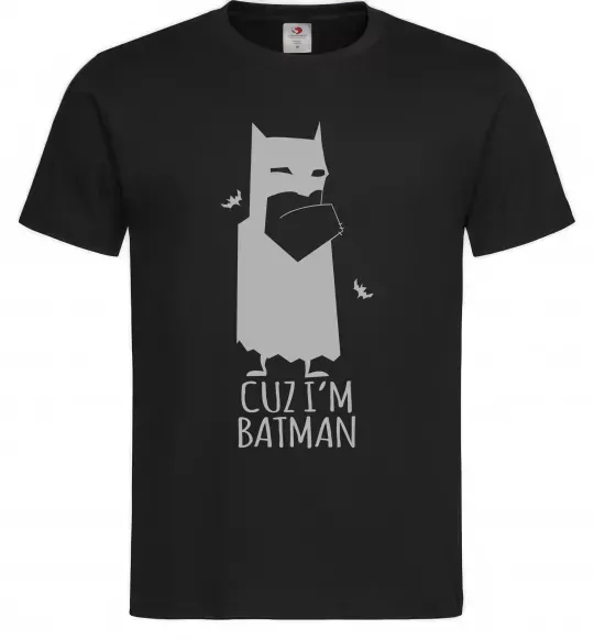 Мужская футболка Cuz i'm batman Черный фото