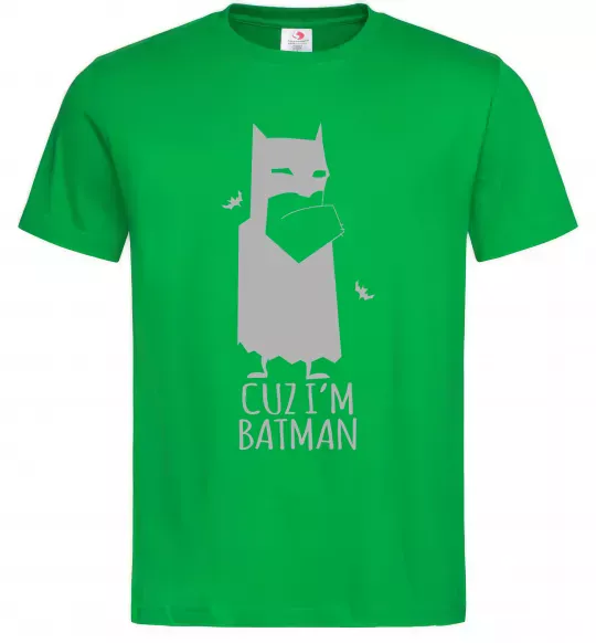Мужская футболка Cuz i'm batman Зеленый фото
