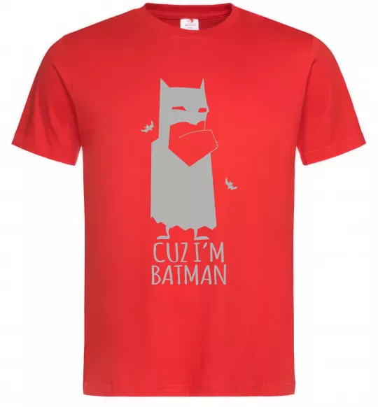 Мужская футболка Cuz i'm batman Красный фото