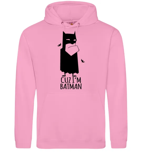 Женская толстовка (худи) Cuz i'm batman Розовый фото