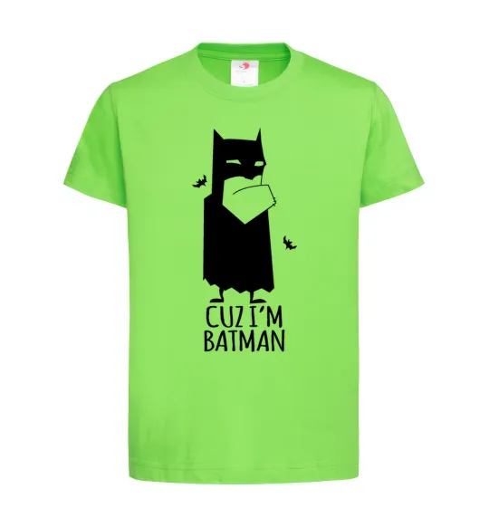 Детская футболка Cuz i'm batman Лаймовый фото