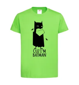 Дитяча футболка Cuz i'm batman Лаймовий фото