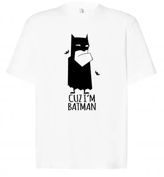 Футболка Оверсайз Cuz i'm batman Белый фото