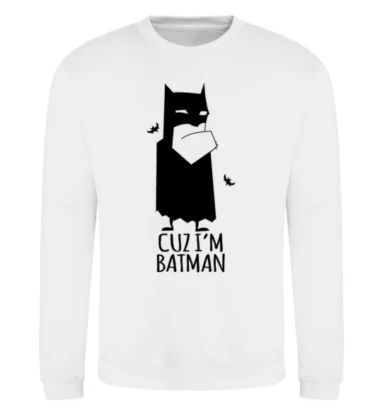 Світшот Cuz i'm batman Білий фото